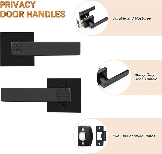 Probrico 20 Pack| Matte Black Door Handles Privacy Door Levers, Heavy Duty Reversible Bed and Bath Door Locks Interior Keyless Locksets - ModernBath