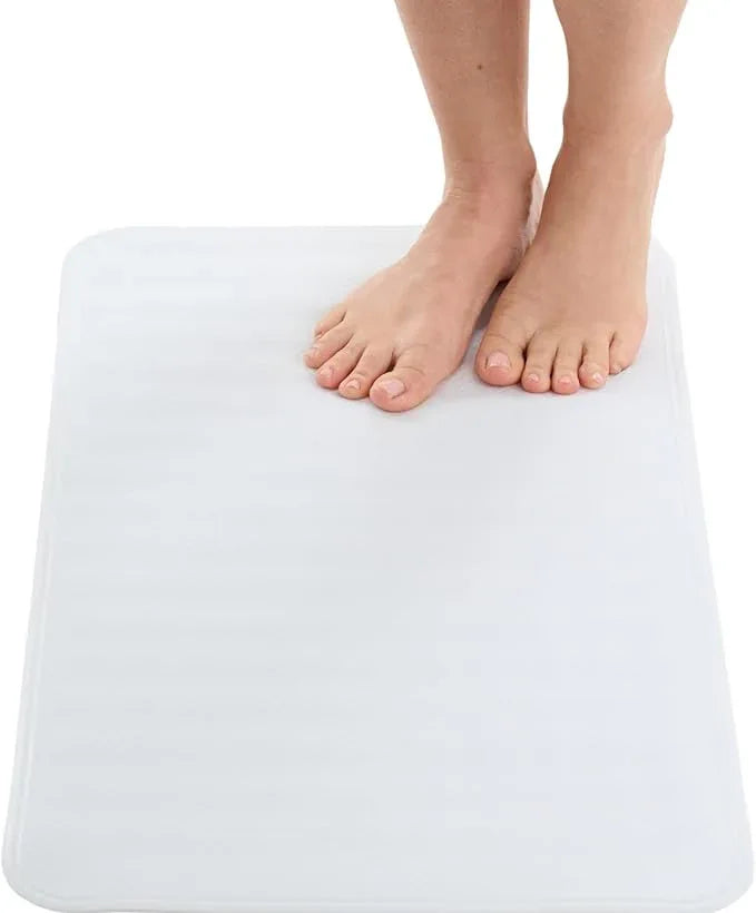 ENKOSI Non Slip Bath Mat for Tub and Shower Floors – Anti Slip Shower Mat with Secure Suction Cup Grip – Soft White Bathtub Mat for Inside Bath Tub and Smooth Bathroom Stalls (28x16 White) - ModernBath