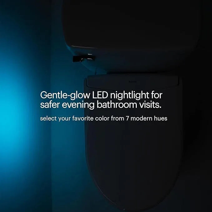 Brondell LS1800-RW Swash Electric Bidet Toilet Seat with Oscillating Stainless Steel Nozzle, Warm Air Dryer, Heated, Night Light, Gentle Close Lid, Thin Profile, Remote Control, Round - ModernBath