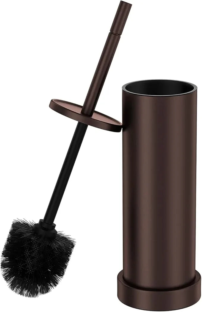 Toilet Brush and Holder Set: 304 Stainless Steel Heavy Duty Toilet Bowl Brush and Holder with Removable Inner Bowl and Splash Protection, Modern Long Handle Bathroom Cleaning Tool - ModernBath