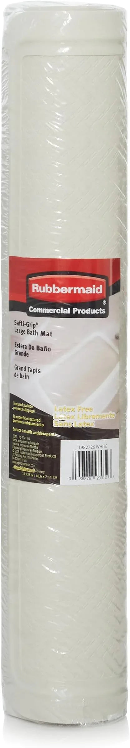 Rubbermaid Commercial Products Safti-Grip Bath Mat, Large, White, Suction-Backed, for Commercial/Residential Use for Home/Hotel/Shower/Bathtub - ModernBath