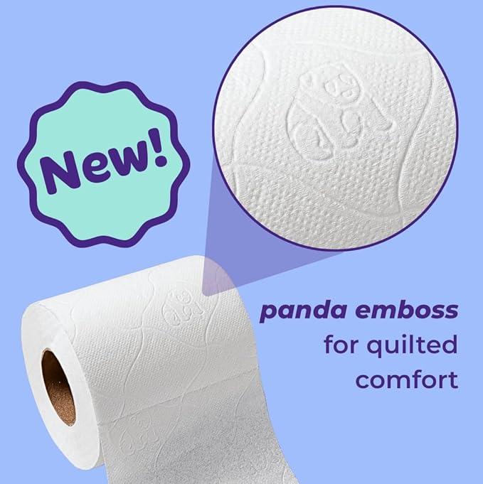 Bim Bam Boo 100% Bamboo Organic Chemical-Free Bulk Toilet Paper, Cloud-like Softness, Plant-Based Sustainable Tree-Free Bathroom Tissue, 24 Eco-Friendly Rolls, 2 Ply, 295 Sheets for RV and Camping - ModernBath