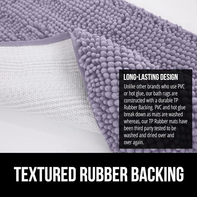 GORILLA GRIP Bathroom Rug Sets, Soft Chenille 2 Piece Area Rugs Set, Toilet Base Mat and 30x20 Carpet, Absorbent Microfiber Washable Mats Dry Quickly, Home Décor and Bath Room Accessories, Lt Purple - ModernBath