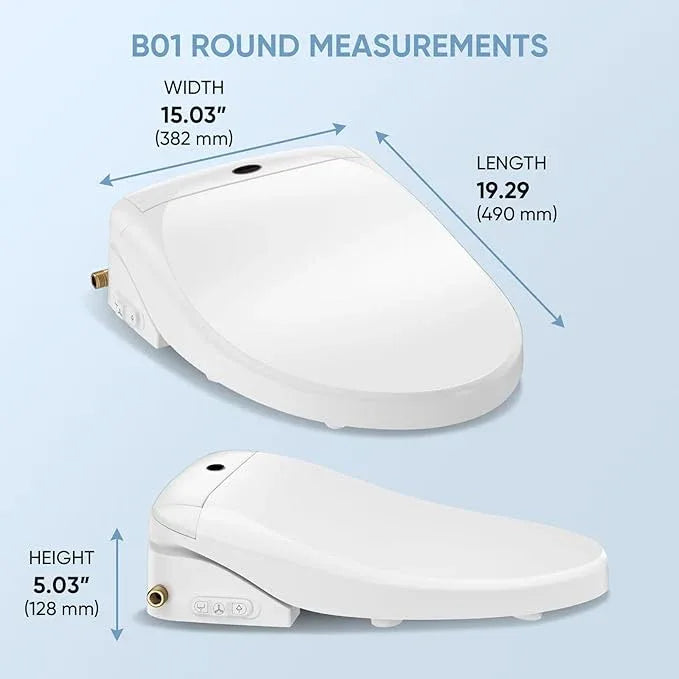 LEIVI Electric Bidet Toilet Seat with Wireless Remote and Side Panel, Multiple Spray Modes, Adjustable Heated Seat, Warm Water and Air Dryer, Auto LED Nightlight, Round - ModernBath