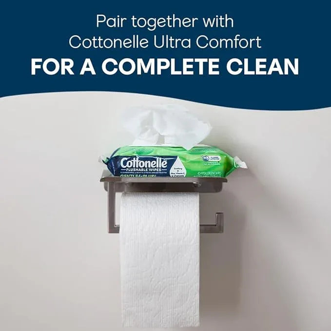Cottonelle GentlePlus Flushable Wet Wipes with Aloe & Vitamin E, 8 Flip-Top Packs, 42 Wipes Per Pack (336 Total Wipes), Packaging May Vary - ModernBath