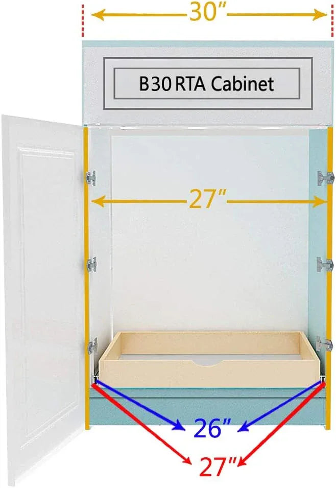 COUVER DIY Non-Assembled Birch Wood, Pull-Out Cabinet Organizers, Under Sink Organizers for Bathroom & Kitchen, Cabinet Slide-Out Organizers and Storage, Soft Closed Rail, 27 inch - ModernBath