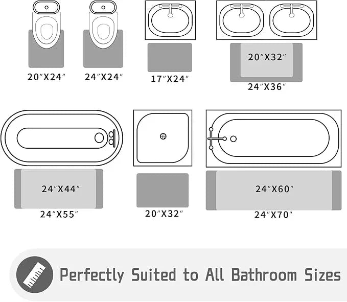 Yimobra Bathroom Runner Rug 70x24 Inch - Extra Long Non Slip Chenille Bath Mat, Soft & Absorbent, Machine Washable Shaggy Hallway Carpet for Vanity Tub Shower, Denim Blue Home Decor Accessories - ModernBath