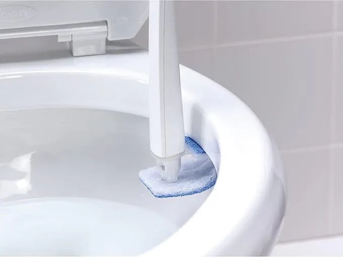 Scotch-Brite Disposable Toilet Scrubber Starter Kit, Disposable Refills with Built-In Bleach Alternative, Includes 1 Handle, Storage Caddy and 5 Refills - ModernBath