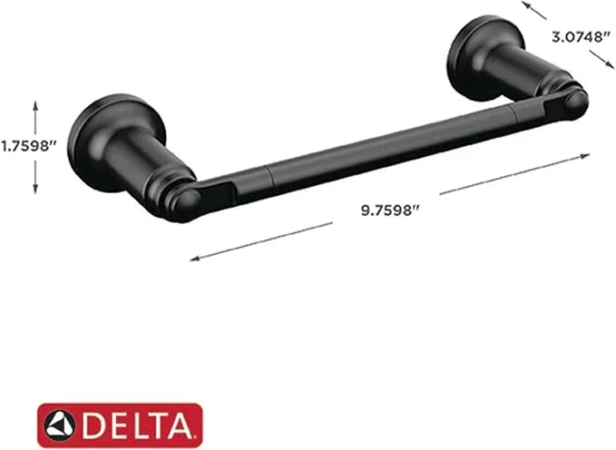 Delta Saylor 2-Piece Bathroom Set with 8 in. Hand Towel Holder and Toilet Paper Holder | Matte Black Bathroom Accessories | Bathroom Hardware Set - ModernBath