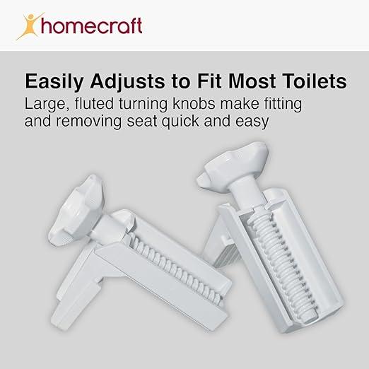 Homecraft Savanah Raised Toilet Seat, 2" High Elevated Toilet Seat Locks Onto Standard Toilets, Portable Assistance Commode Seat with Sturdy Brackets, Medical Aid for Elderly, Disabled, Limited Mobility - ModernBath