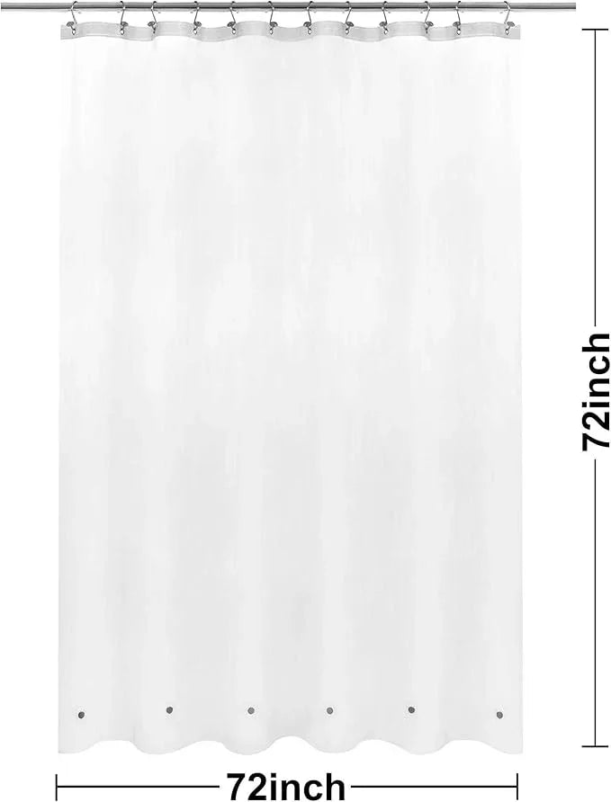 Barossa Design Frosted Shower Curtain Liner with 6 Magnets - Waterproof PEVA Shower Liner for Bath Tub, 72" x 72" Standard Size, PVC Free, Metal Grommets - Frost, 72x72 - ModernBath
