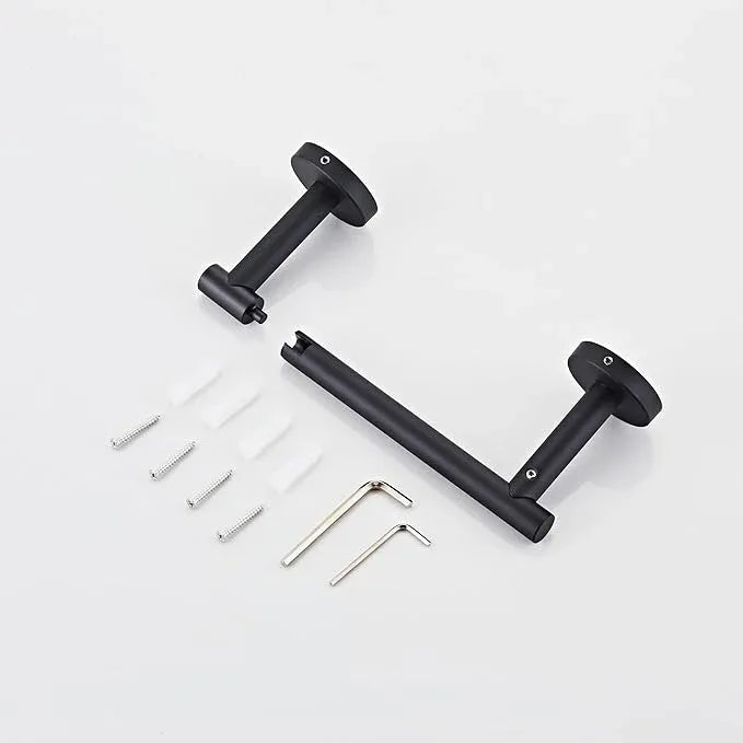 Matte Black Toilet Paper Holder Wall Mount, Bathroom Toilet Paper Holder for SUS 304 Stainless Steel, Double Post Pivoting Toilet Paper Roll Holder for Bathroom RV Paper Towels for TP - ModernBath