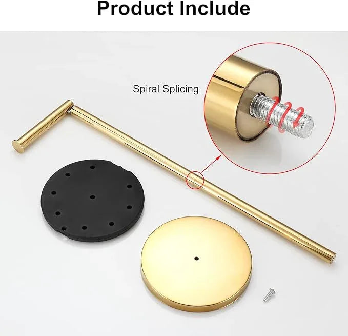 BGL Freestanding Toilet Paper Holder - Gold, Reserve Storage Paper Rolls, Floor Holder - ModernBath