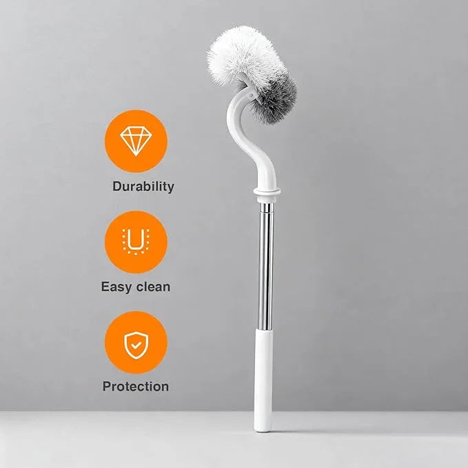 Lefree Toilet Brush and Holder Set, Bathroom Cleaner Brush Set, Curved Design, Non-Slip Handle Toilet Bowl Brush with Curved Bristle for Dead Corner Clean, RV Bathroom Accessories Toilet Scrubber - ModernBath