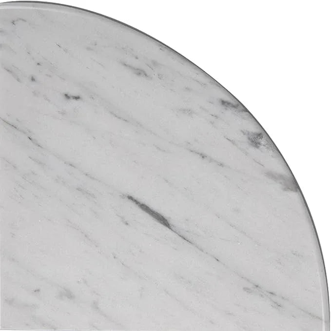 Lovdeco Marble Corner Shower Shelf, Carrara Marble, Polished 9" Round Edge Corner Shelves for Bathroom, Shower, 1 Piece - ModernBath