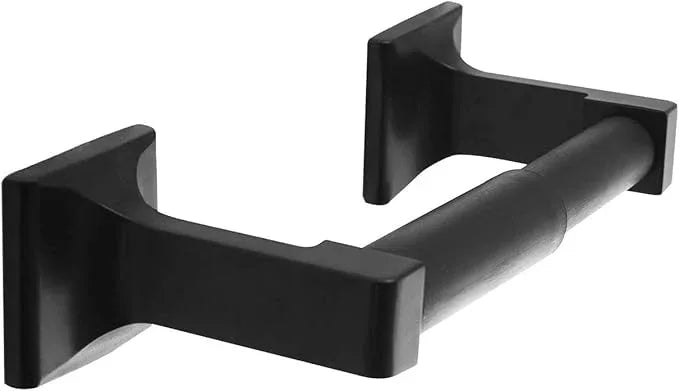 SENTO Cellar Classic Bathroom Accessories Set, Heavy Duty Metal Bath Hardware Set Wall Mounted, Includes Robe Hook, Toilet Paper Holder, Towel Ring, 18” & 24” Towel Bar (5-Piece, Matte Black) - ModernBath