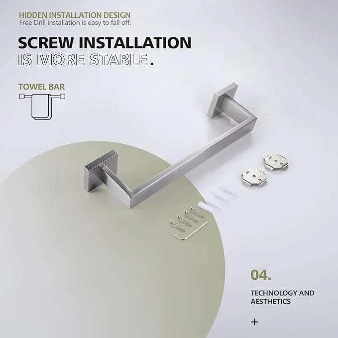 KOKOSIRI 12-Inch Single Towel Bar, Bathroom Kitchen Towel Holder, Wall Mounted SUS304 Stainless Steel Towel Rack, Brushed Nickel, B4003BR-L12 - ModernBath