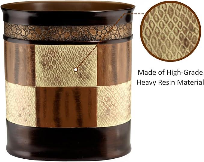 Zahari Home 2pc Zambia Animal Print Bath Accessories Set Waste Basket & Tissue Box Modern Classic Contemporary Decorative Beautiful Designs Bathroom Decor Set for Home Luxury Bath Set - ModernBath