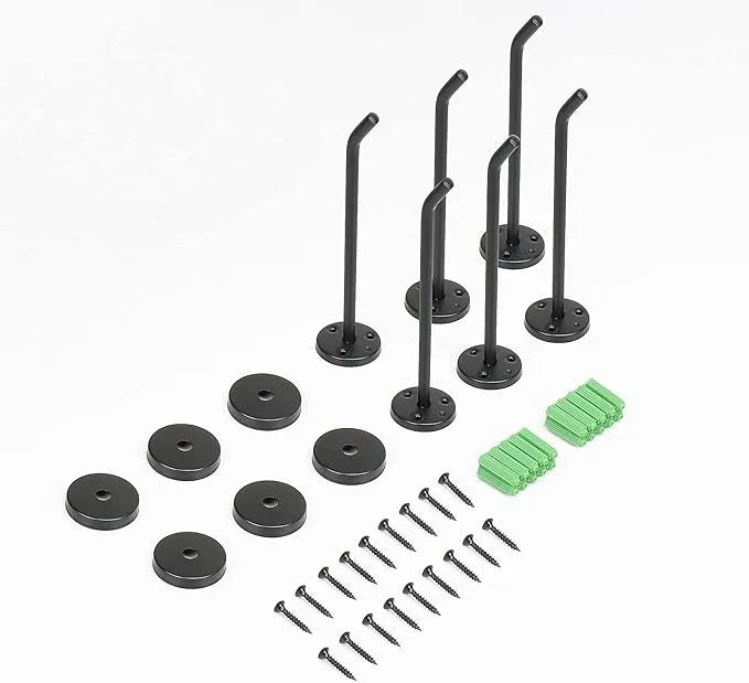 NearMoon Coat Hooks, Wall Mount Hooks for Hanging Hat Hurse Robe, 304 Stainless Steel Heavy Duty Towel Hangers for Bathroom Livingroom Hotel Kitchen Garage, 6 Pack (6 Inch, Matte Black) - ModernBath