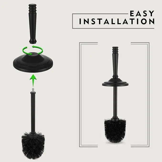 Black Toilet Brush and Holder Set, Stainless Steel Toilet Brush for Bathroom,Heavy Duty Black Toilet Bowl Brush and Holder,Deep Cleaning Modern Toilet Cleaner Brush -Space Saving, Covered Brush - ModernBath