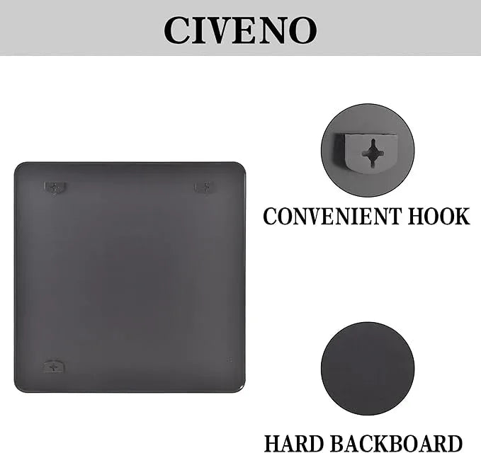 CIVENO Bathroom Mirror, 42x42 inch Black Square Wall Mirror, Rounded Corner Aluminum Metal Frame Vanity Mirror, Large Wall Mounted Mirrors for Over Sink Bedroom Living Room Entryway - ModernBath