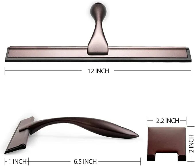 Hiware All-Purpose Shower Squeegee for Shower Doors, Bathroom, Window and Car Glass - Bronze, Stainless Steel, 12 Inches - ModernBath