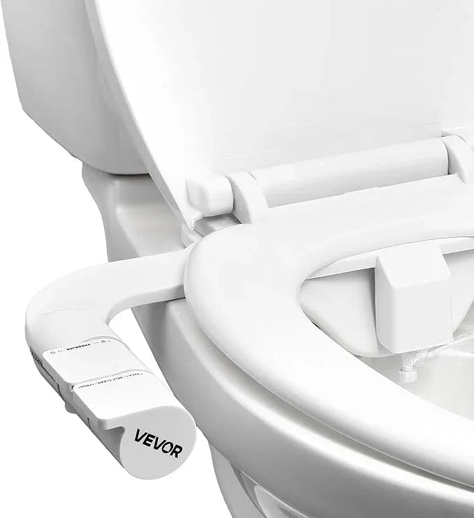 VEVOR Bidet Attachment for Toilet, Self-Cleaning Bidet Toilet Seat Attachment - Dual Retractable Nozzles, Adjustable Water Pressure, Easily Installed Cold Water Sprayer for Rear Feminine Wash, White - ModernBath