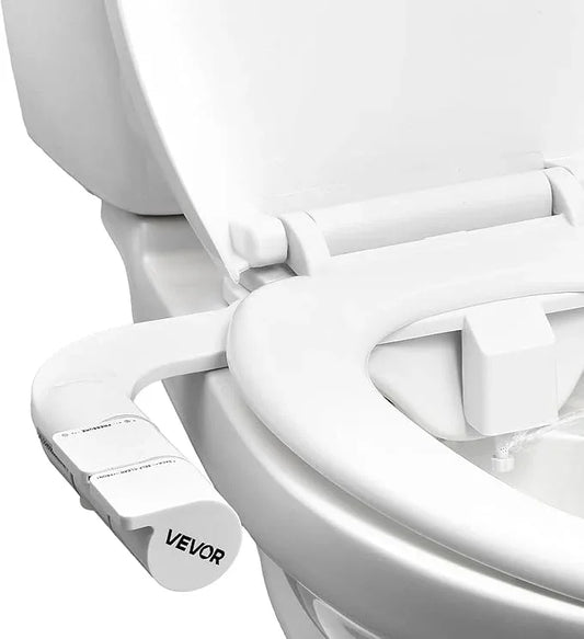 VEVOR Bidet Attachment for Toilet, Self-Cleaning Bidet Toilet Seat Attachment - Dual Retractable Nozzles, Adjustable Water Pressure, Easily Installed Cold Water Sprayer for Rear Feminine Wash, White - ModernBath