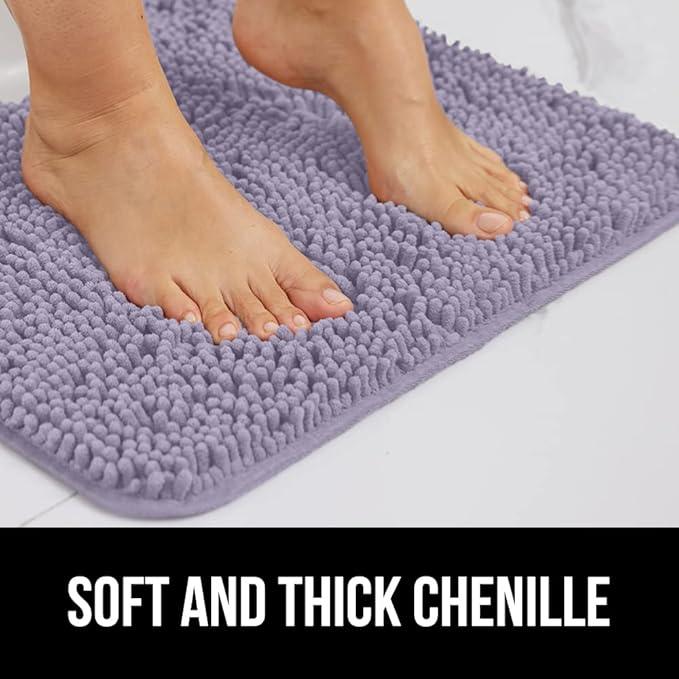 GORILLA GRIP Bathroom Rug Sets, Soft Chenille 2 Piece Area Rugs Set, Toilet Base Mat and 30x20 Carpet, Absorbent Microfiber Washable Mats Dry Quickly, Home Décor and Bath Room Accessories, Lt Purple - ModernBath