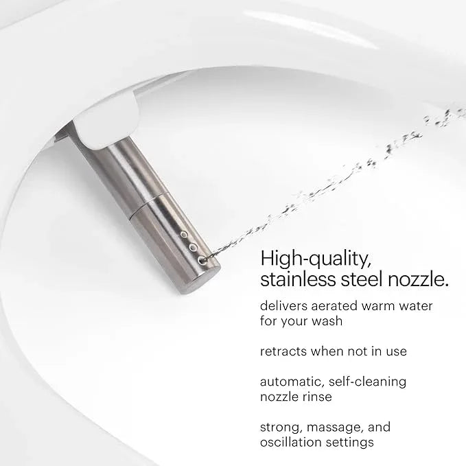 Brondell Thinline T44-EW Swash Electric Bidet Toilet Seat With Thin Profile, Heated,Remote Control, Oscillating Stainless Steel Nozzle, Warm Air Dryer, Night Light, Gentle Close Lid, Elongated - ModernBath