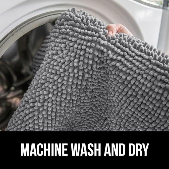 GORILLA GRIP Bathroom Rug Sets, Soft Chenille 2 Piece Area Rugs Set, Toilet Base Mat and 30x20 Carpet, Absorbent Microfiber Washable Mats Dry Quickly, Home Décor and Bath Room Accessories, Grey - ModernBath