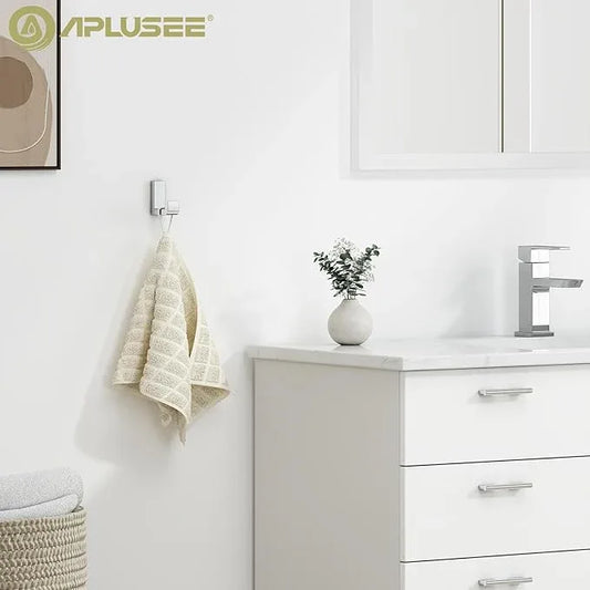 APLusee Polished Chrome Bath Towel Hook, 304 Stainless Steel L Shape Coat Hanger, Bathroom Home Accessory Wall Mount - ModernBath