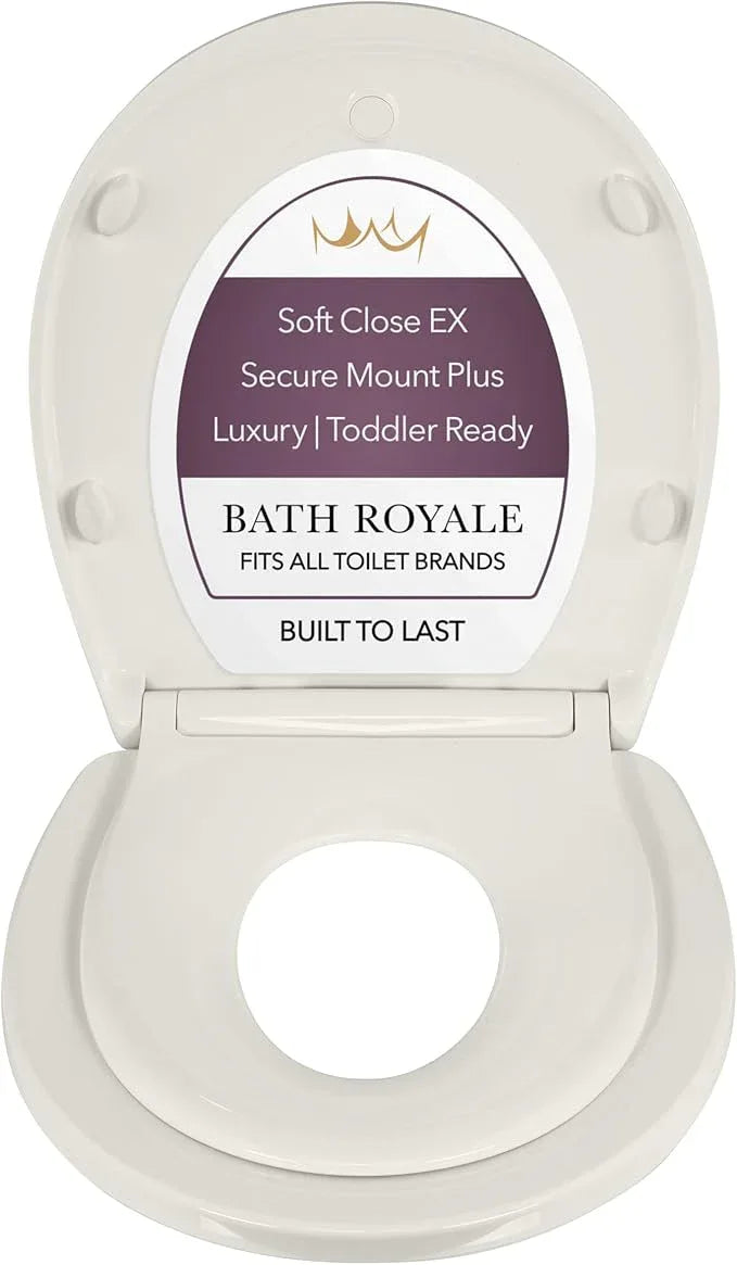 BATH ROYALE Potty Training Seat - Soft Close, Kingsport BR720-01, Round Biscuit/Linen, Adult & Child - ModernBath