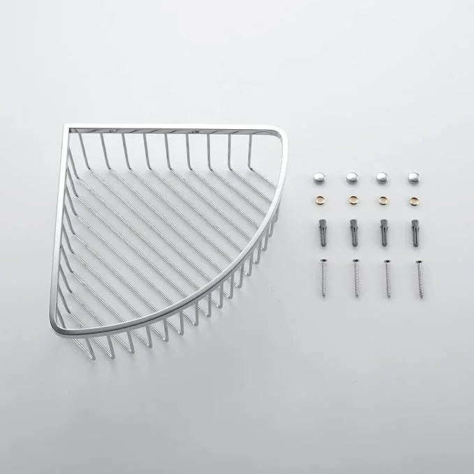 Segistan Corner Shower Caddy Organizer, SUS304 Stainless Steel Heavy Duty Rust-Proof Shelf Organizer, Wall Mounted Storage Rack for Bathroom, Brushed Chrome - ModernBath