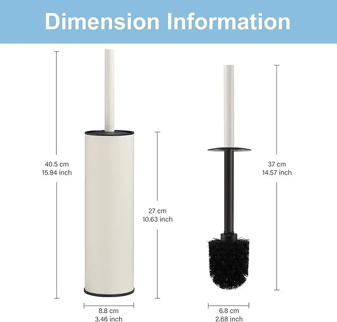 BGL White Toilet Brush and Holder,Stainless Steel Toilet Brushes for Bathroom with Holder - ModernBath