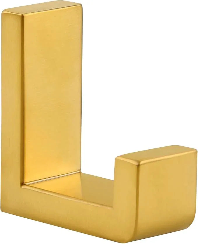 APLusee Robe Towel Hook, 304 Stainless Steel Modern L Shape Practical Coat Hook, Utility Shower Towel Hanger for Bathroom Kitchen Home Storage (Brushed Gold) - ModernBath