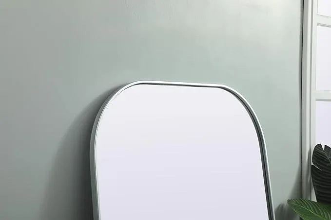 Illuminate, Metal Frame Arch Full Length Mirror 35X66 Inch in, Modern, Silver - ModernBath