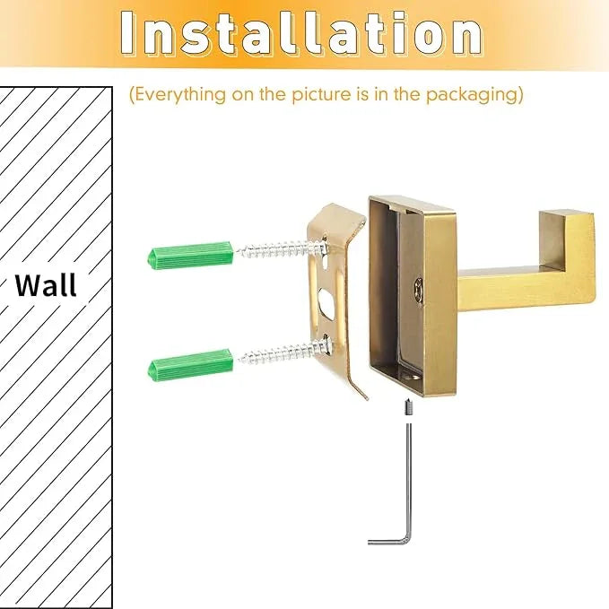 IBosins 2-Pack Towel Hooks Hand Towel Holder for Bathroom Wall Livingroom Bedroom Kitchen Closet Heavy Duty Stainless Steel Hook Hanger for Robe, Bath Towel, Coat (Square Brushed Gold) - ModernBath