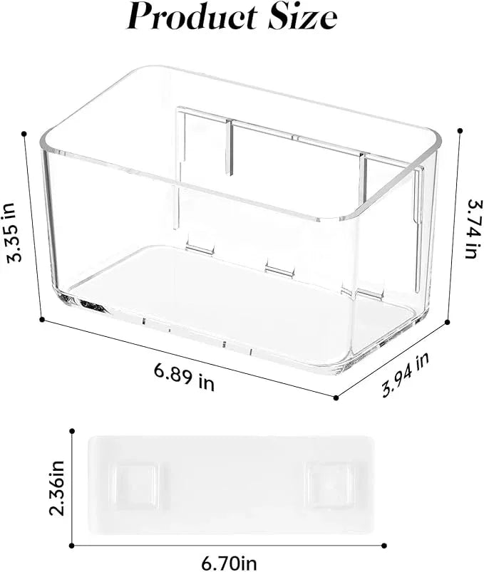 2 Pack Clear Shower Shelf, Adhesive Bathroom Shower Shelves, Wall Mounted Bathroom Shower Organizer, No Drill Shower Shelves with Self Adhesive Tape, Transparent - ModernBath