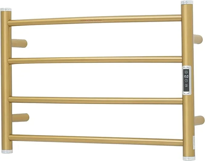 Electric Towel Warmer Rack,Heating Towel Warmer,Timer & Temperature Control,Wall-Mounted Plug-in for Bathroom,Gold,Stainless Steel,4-Bar(16.54x23.62x5.51in) - ModernBath