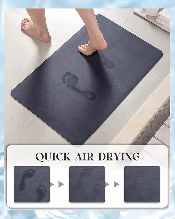 MontVoo -Bath Mat Rug-Rubber Backing Non Slip Quick Dry Absorbent Thin Bathroom Rugs Fit Under Door-Faux Suede Surface Bathroom Floor Mats-Shower Rug for in Front of Bathtub Shower Navy 16"x24" - ModernBath