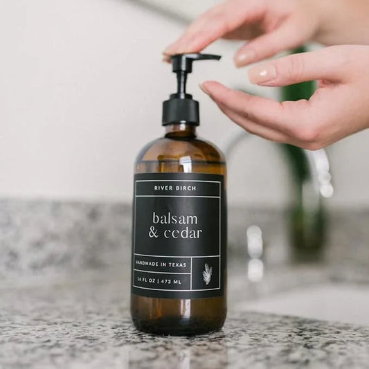 River Birch Balsam Cedar Scented Natural Hand Soap Refill - Handmade Moisturizing Hand Wash Luxury Scented Hydrating Soap - Vegan and Non-Toxic - 32 Fl Oz - ModernBath