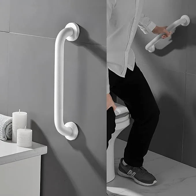 Rackickyer Shower Grab Bar, 2 Pack 24 Inch White Bathroom Grab Bar, 1.25" Diameter 304 Stainless Steel Anti-Slip Grab Bars for Bathtubs and Showers, Handicap Shower Grab Bar for Seniors Elderly - ModernBath