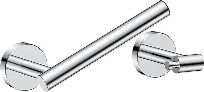FORIOUS Toilet Paper Holder Wall Mount, Stainless Steel Rustproof Double Post Pivoting Tissue Roll Holder for Bathroom, Commercial Toilet Paper Dispenser, Chrome - ModernBath