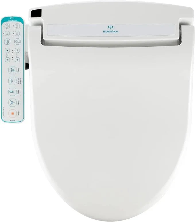 BidetMate 1000 Series Electric Bidet with Dryer, Heated Smart Toilet Seat with Heated Water, & Side Control Panel - Adjustable and Self-Cleaning Smart Home Device - Elongated - ModernBath