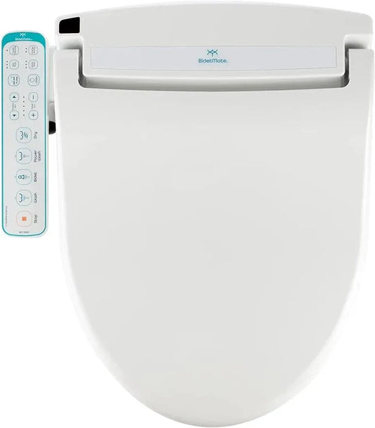 BidetMate 1000 Series Electric Bidet with Dryer, Heated Smart Toilet Seat with Heated Water, & Side Control Panel - Adjustable and Self-Cleaning Smart Home Device - Elongated - ModernBath