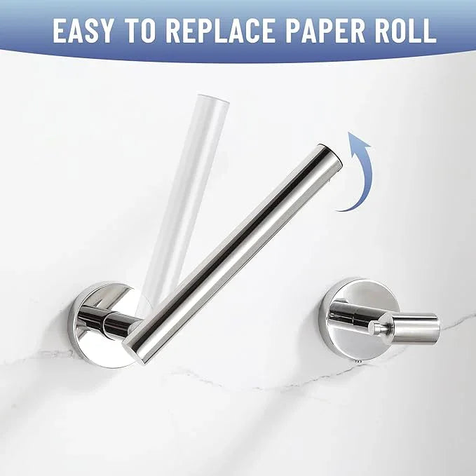 BVL Toilet Paper Holder Polished Chrome Wall Mount Stainless Steel 304 Large Mega Roll - ModernBath