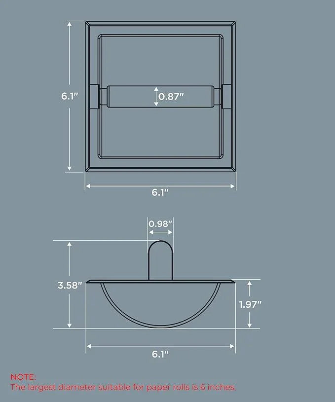 FORIOUS Recessed Toilet Paper Holder, Stainless Steel Durable Tissue Roll Holder Wall Mount for Bathroom Space Saving Design with Mounting Bracket, in Wall Toilet Paper Dispenser Insert, Gold - ModernBath