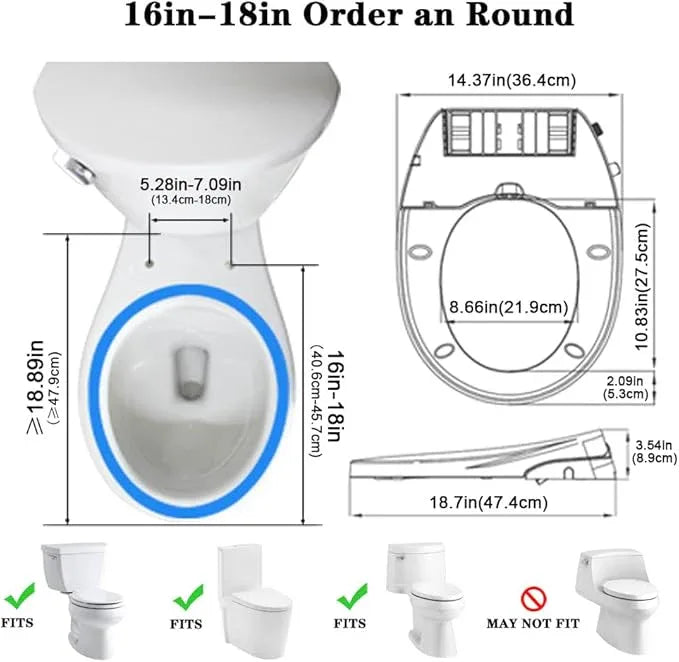 Toilet Seat Bidet Seat with Self Cleaning Dual Nozzles Non electric Separated Rear & Feminine Cleaning Natural Water Spray, soft close toilet seat,Easy DIY Installation - ModernBath