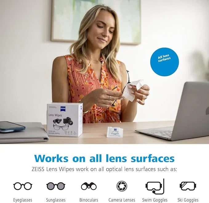 ZEISS Pre-Moistened Lens Cleaning Wipes, 200 Count - ModernBath